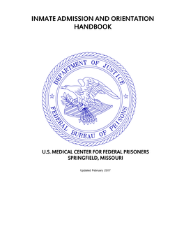 Inmate Admission and Orientation Handbook