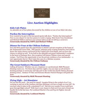 Live Auction Highlights
