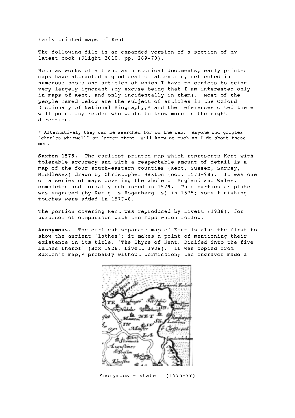 Early Printed Maps of Kent