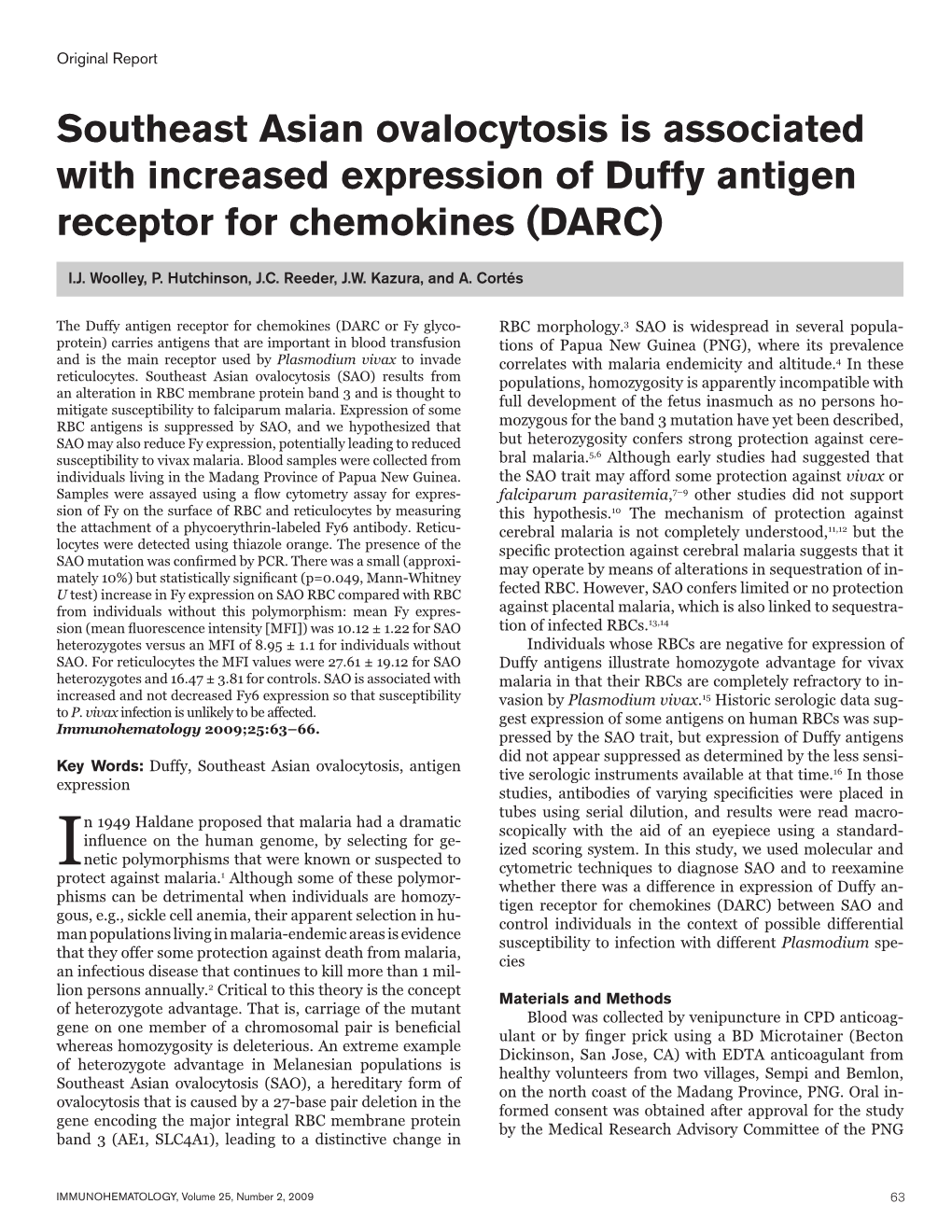 Southeast Asian Ovalocytosis Is Associated with Increased Expression of Duffy Antigen Receptor for Chemokines (DARC)
