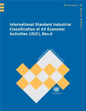 ISIC) Is the International Reference Classification of Productive Activities