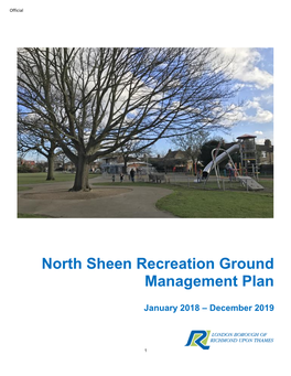 North Sheen Rec Management Plan 2018-19: Foreword