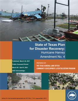 State of Texas Plan for Disaster Recovery: Hurricane Harvey Amendment No