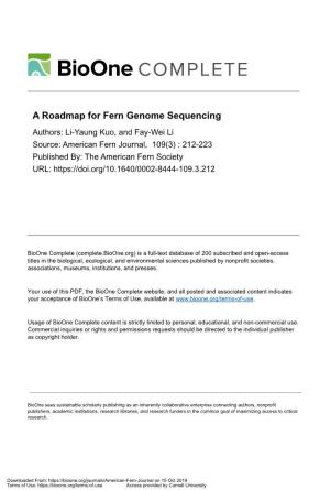A Roadmap for Fern Genome Sequencing