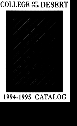 1994-1995 Catalog College of the Desert