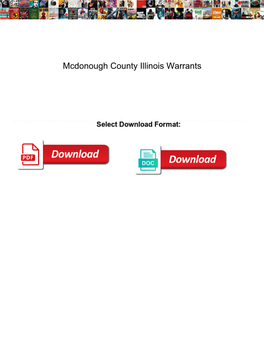 Mcdonough County Illinois Warrants