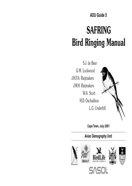 ADU Guide 5 SAFRING Bird Ringing Manual