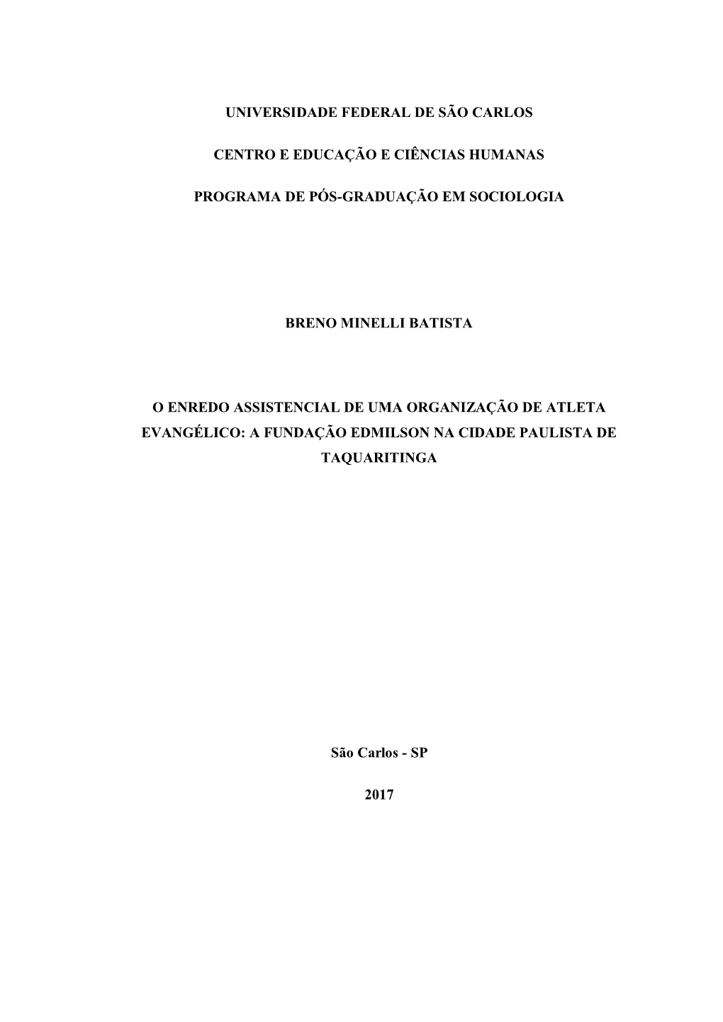 Universidade Federal De São Carlos Centro E Educação