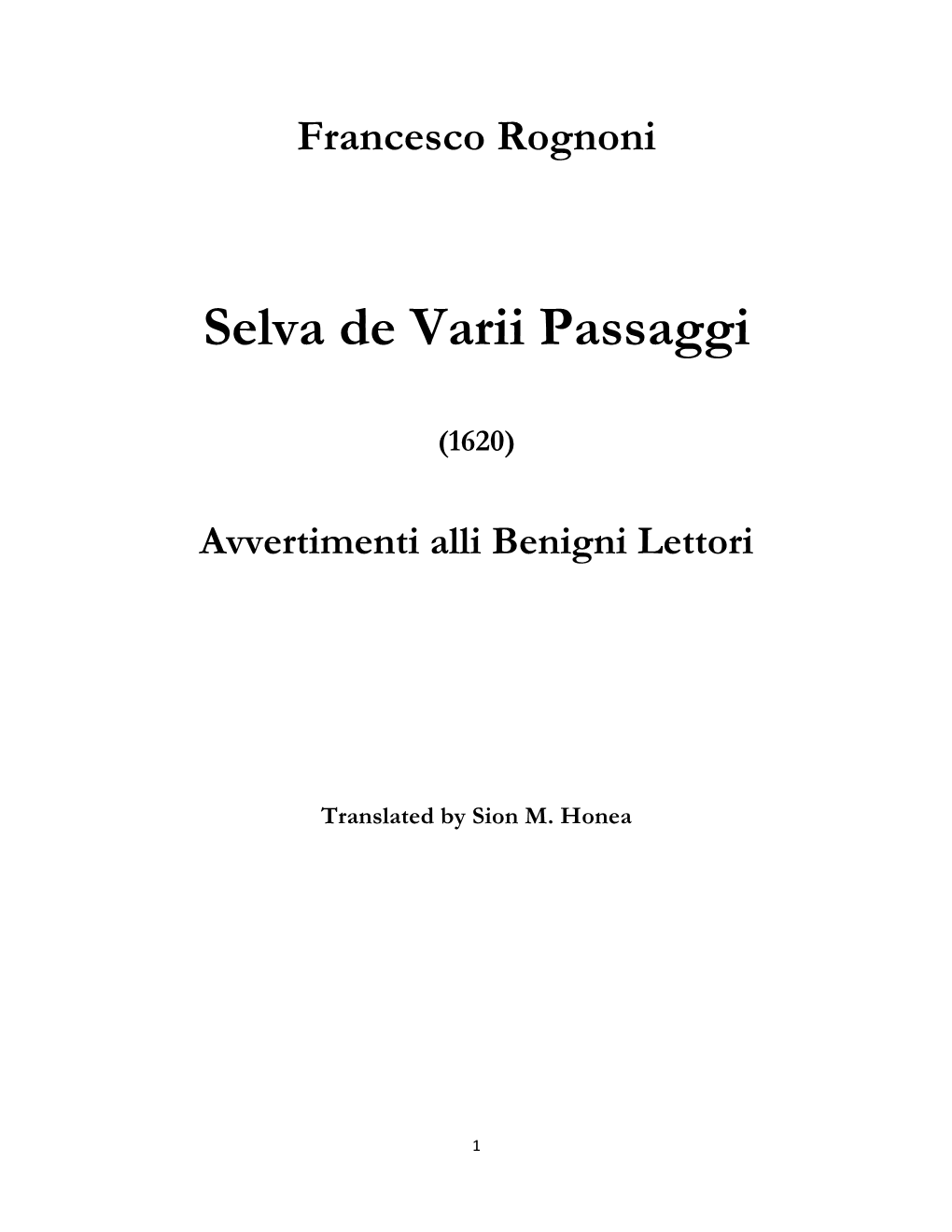 Selva De Varii Passaggi