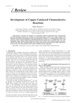 Development of Copper-Catalyzed Chemoselective Reactions