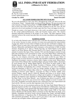 Circular No. 01/2015 Dated 01-01