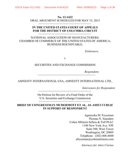 No. 12-1422 ORAL ARGUMENT SCHEDULED for MAY 15, 2013