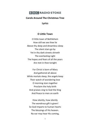Carols Around the Christmas Tree Lyrics O Little Town