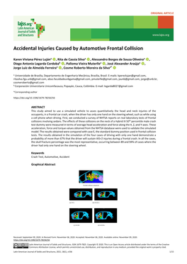 Accidental Injuries Caused by Automotive Frontal Collision