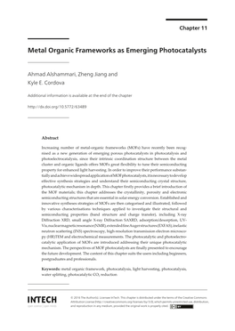 Metal Organic Frameworks As Emerging Photocatalysts