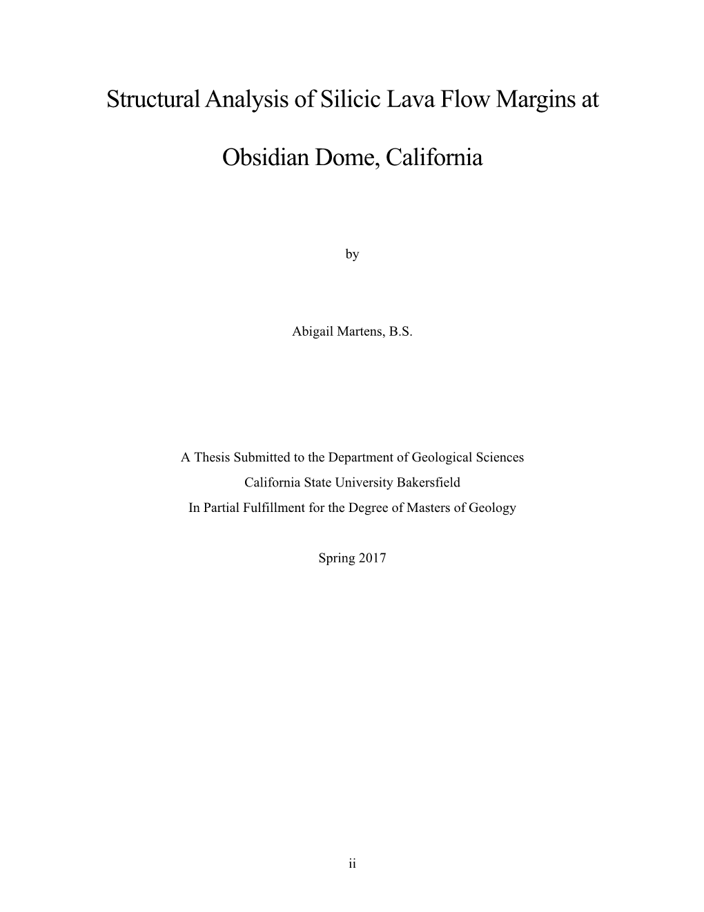 Structural Analysis of Silicic Lava Flow Margins at Obsidian Dome, California