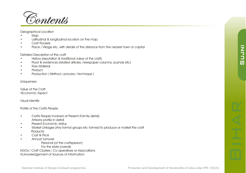 Contents Geographical Location • Map • Latitudinal & Longitudinal Location on the Map