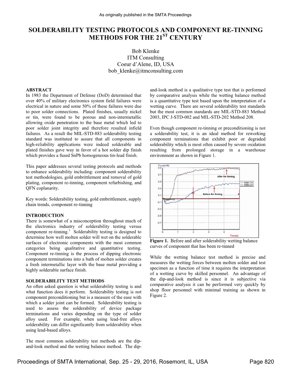 Solderability Testing Protocols and Component Re-Tinning Methods for the 21St Century