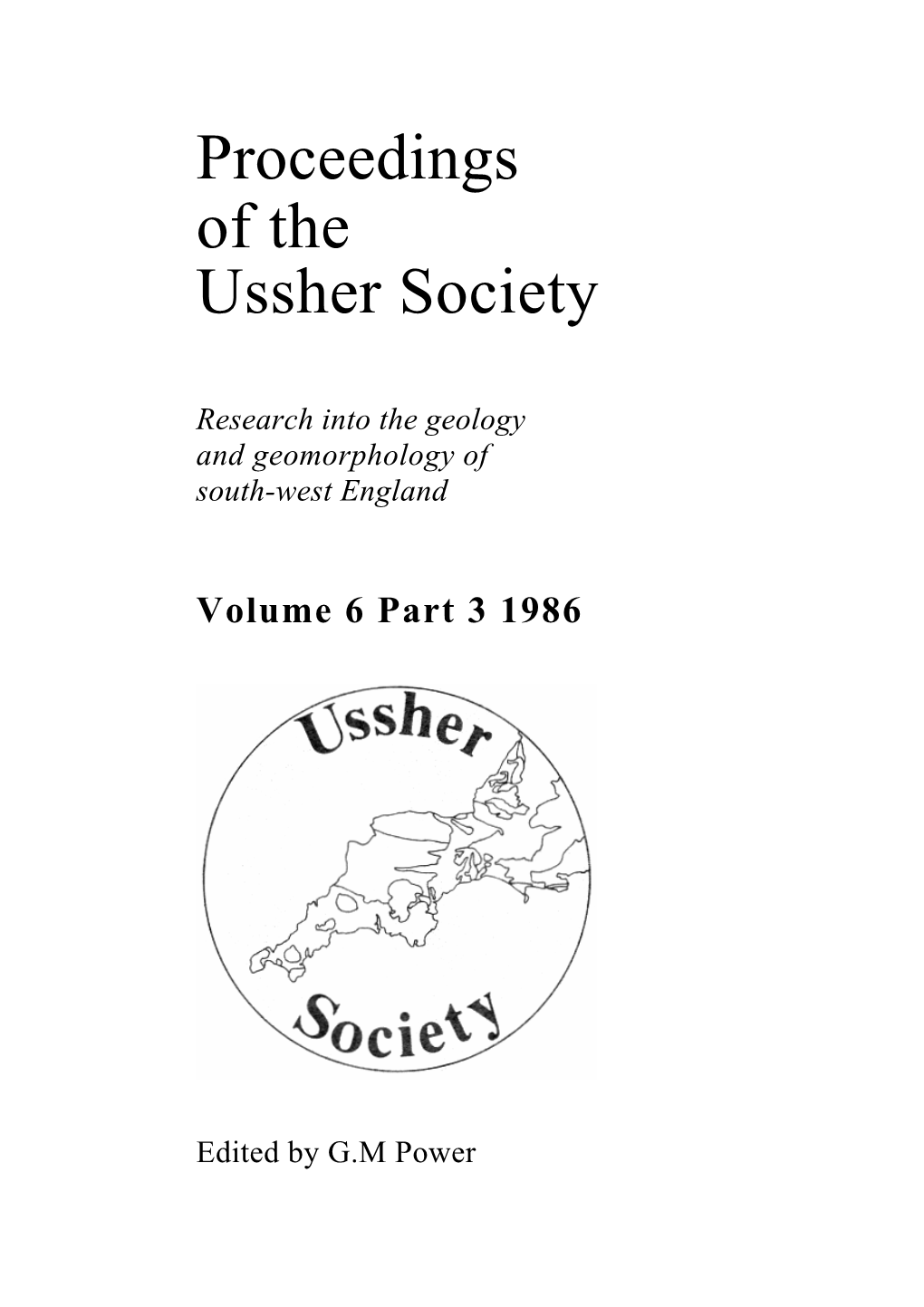 Proceedings of the Ussher Society