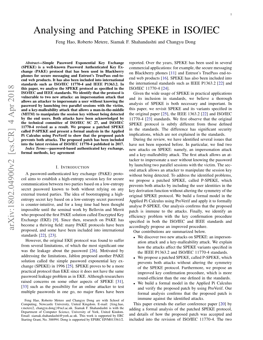 Analysing and Patching SPEKE in ISO/IEC