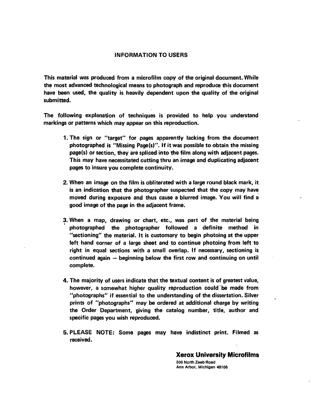 Xerox University Microfilms