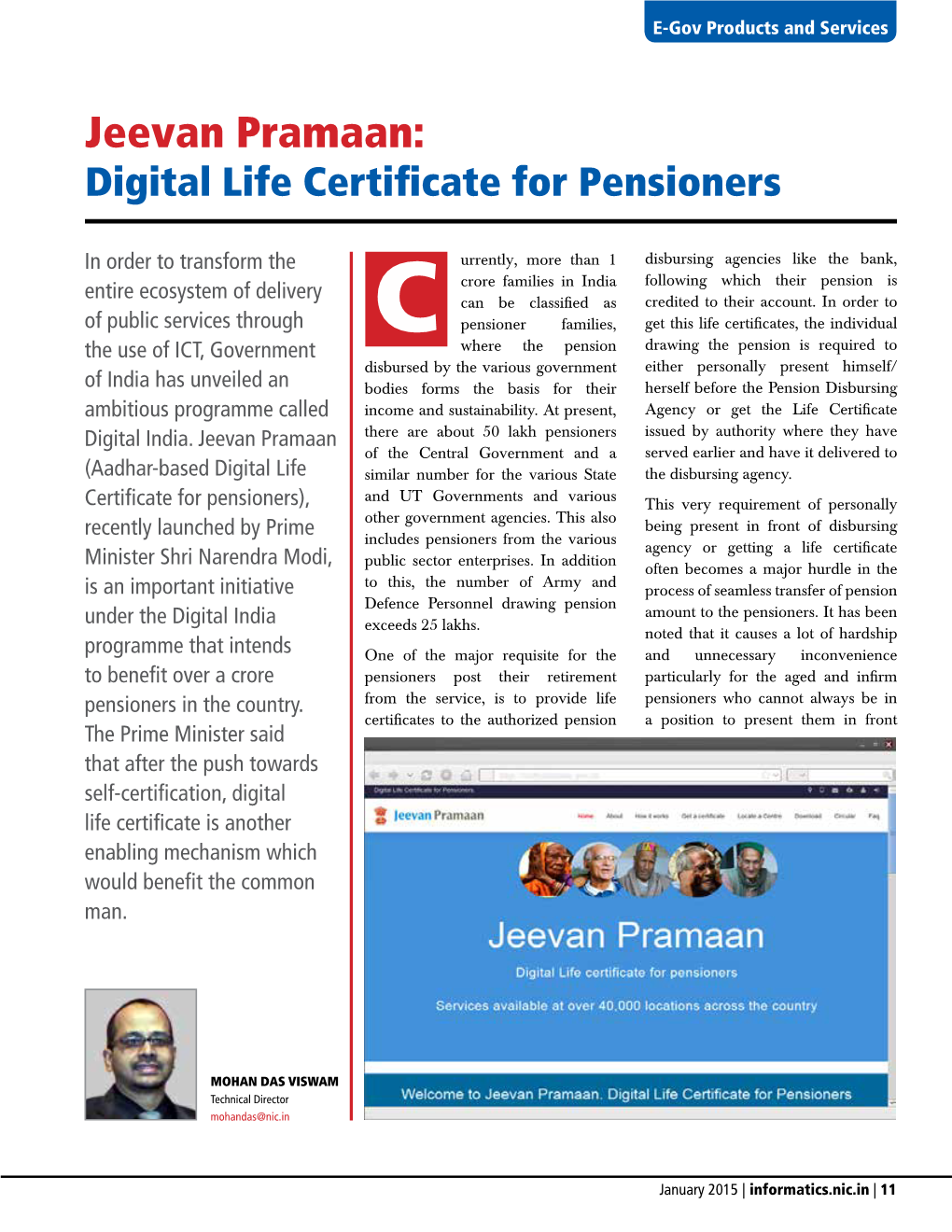 Jeevan Pramaan: Digital Life Certificate for Pensioners