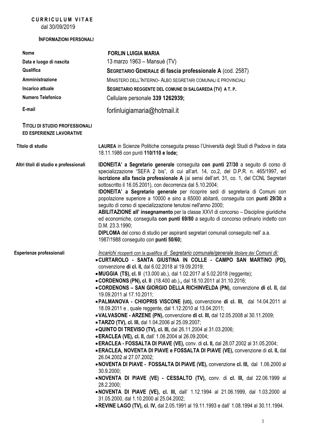 Formato Europeo Per Il Curriculum Vitae