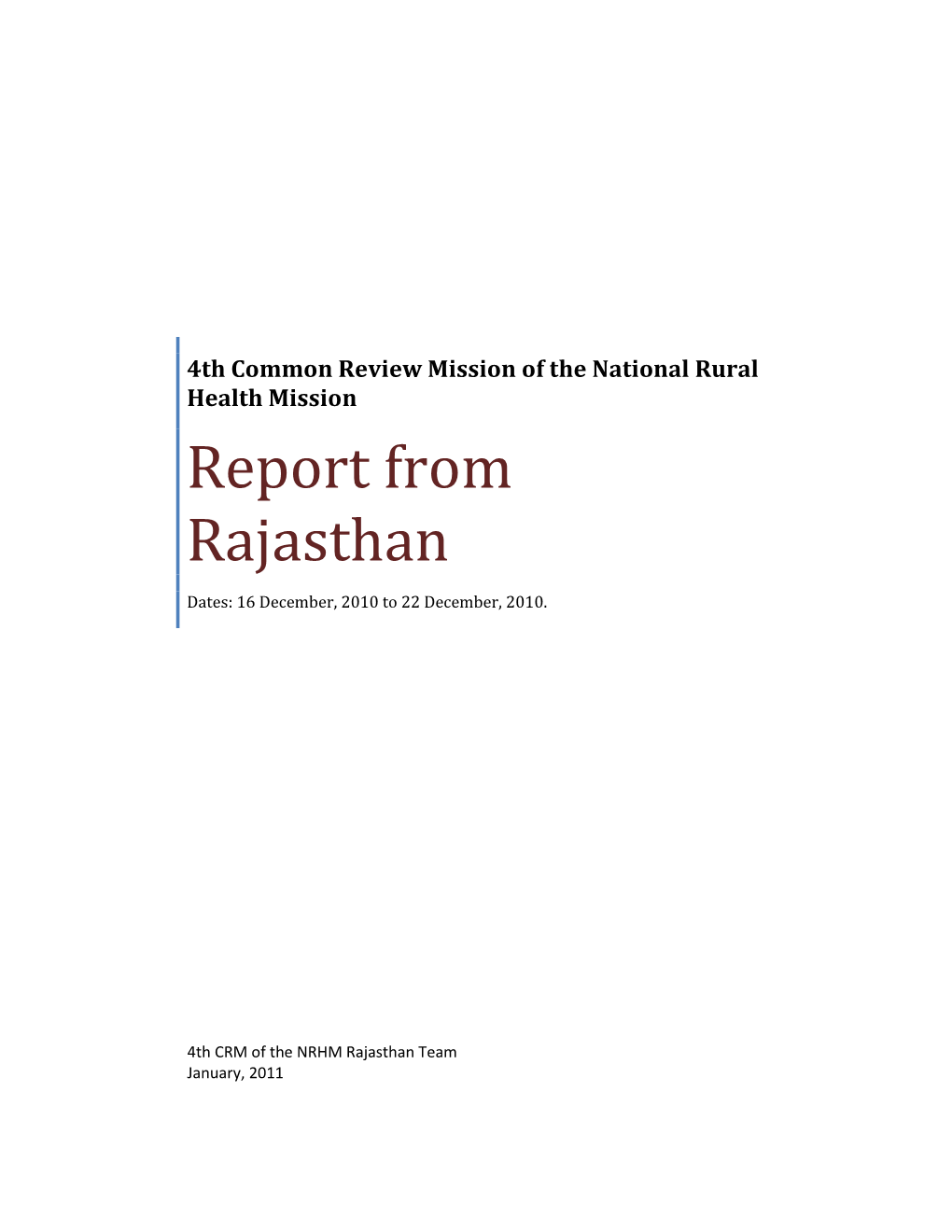 Report from Rajasthan