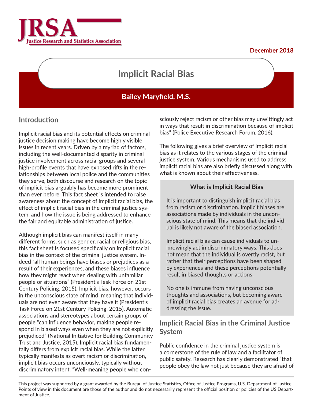 Implicit Racial Bias