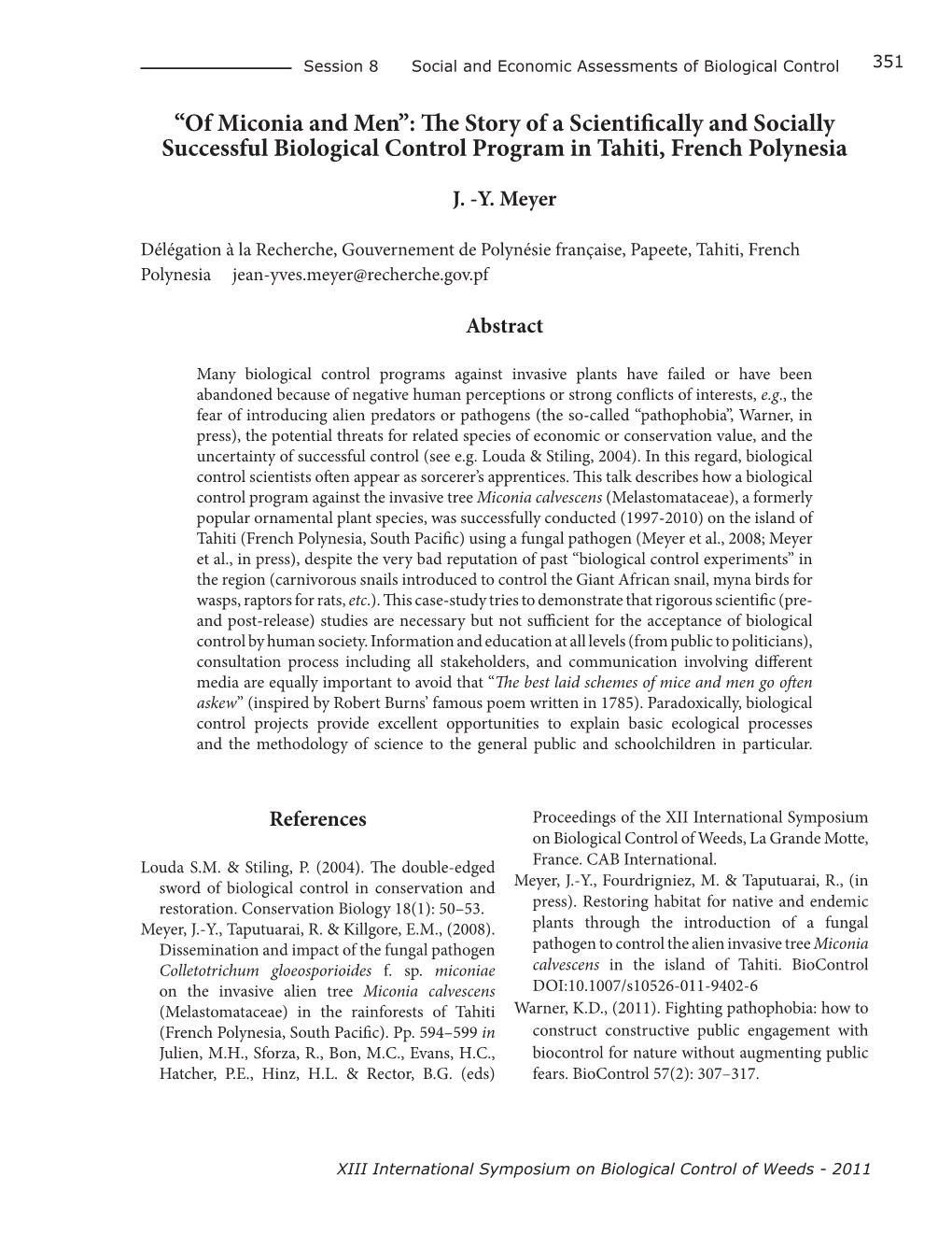 “Of Miconia and Men”: the Story of a Scientifically and Socially Successful Biological Control Program in Tahiti, French Polynesia