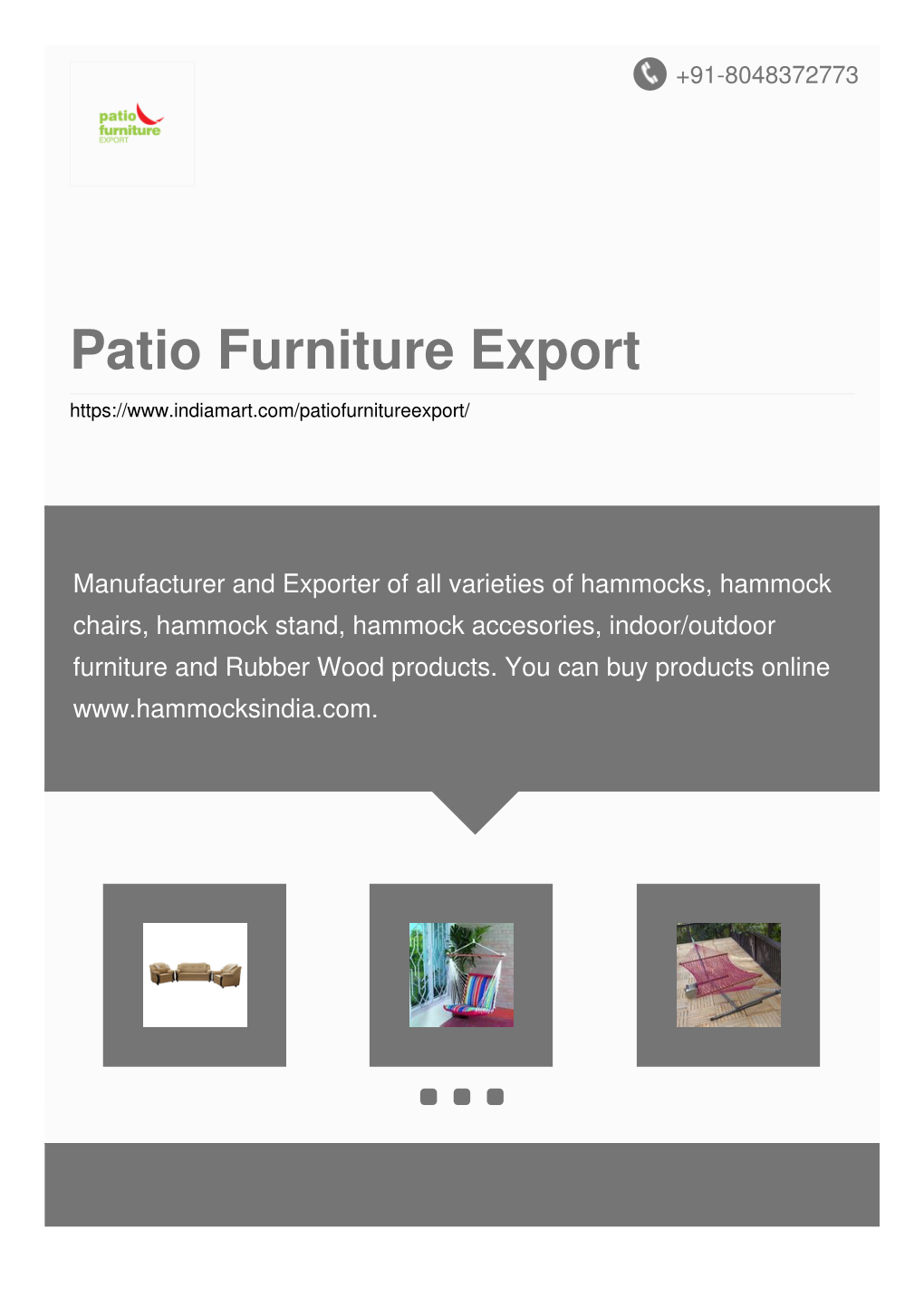 Patio Furniture Export