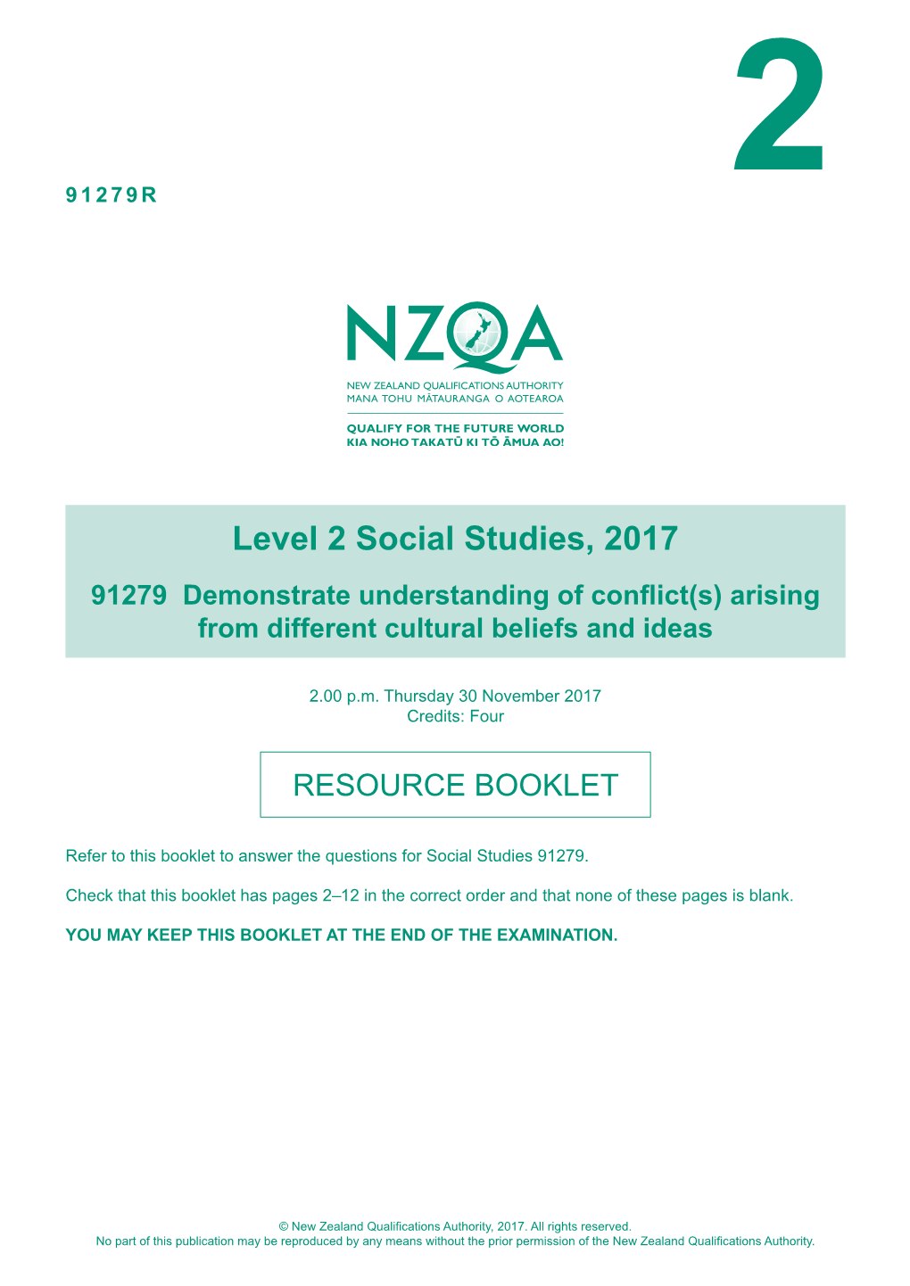 Level 2 Social Studies (91279) 2017