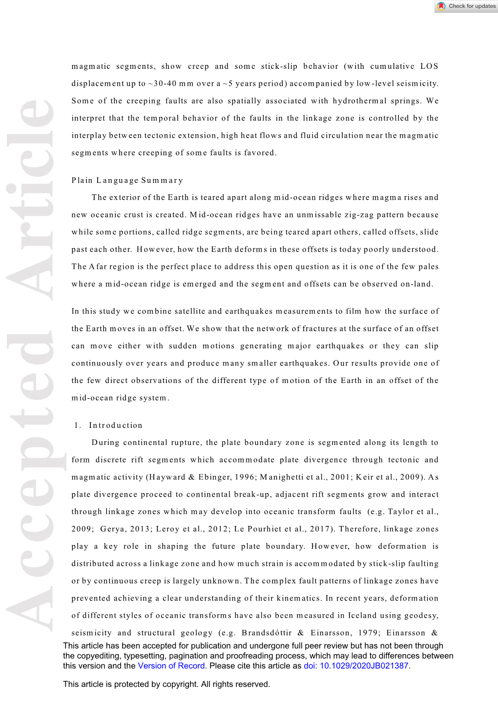 Plate‐Boundary Kinematics of the Afrera Linkage Zone (Afar) From