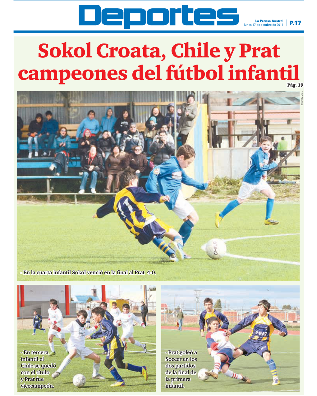 Sokol Croata, Chile Y Prat Campeones Del Fútbol Infantil Pág
