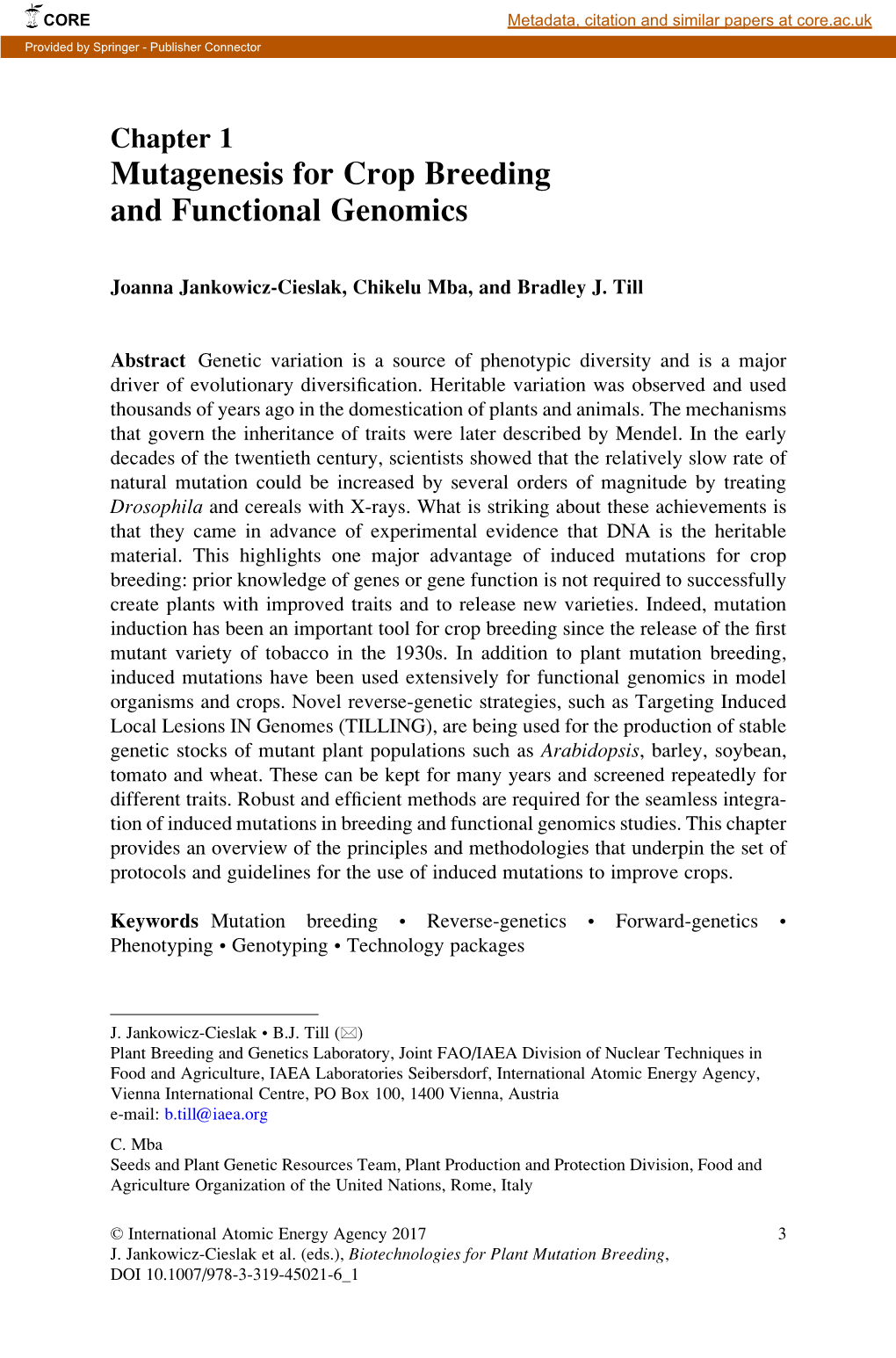 Mutagenesis for Crop Breeding and Functional Genomics