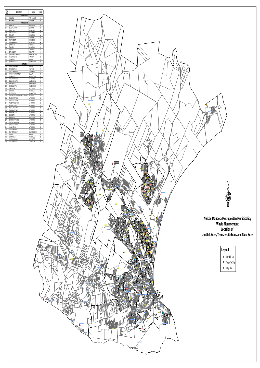 Map of Landfill Transfer and Skip Sites