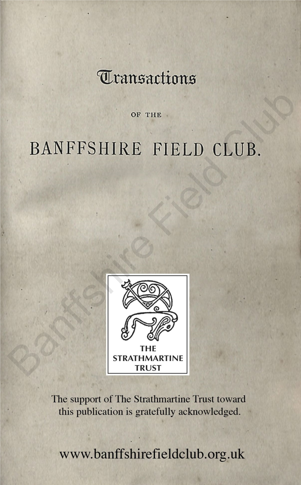 Banffshire Field Club Transactions 1893-1900