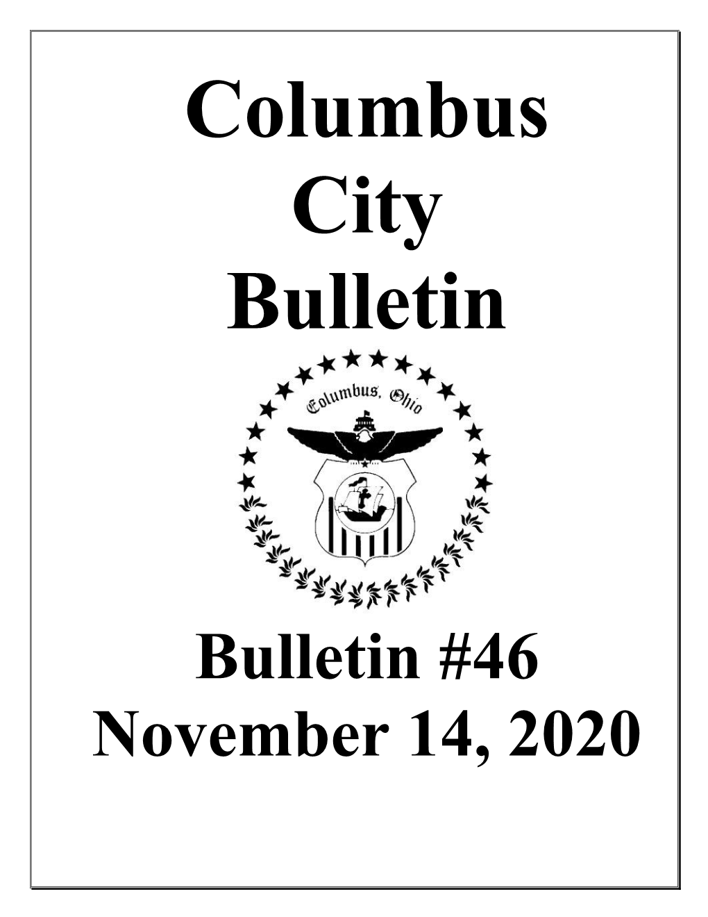 Bulletin #46 November 14, 2020