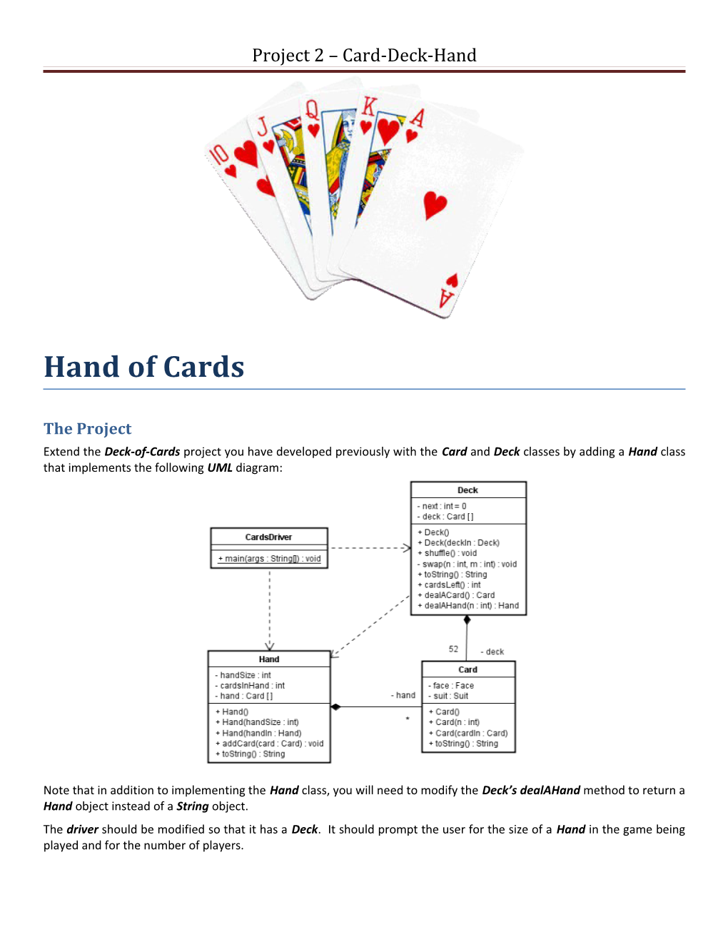 Project 2 Card-Deck-Hand