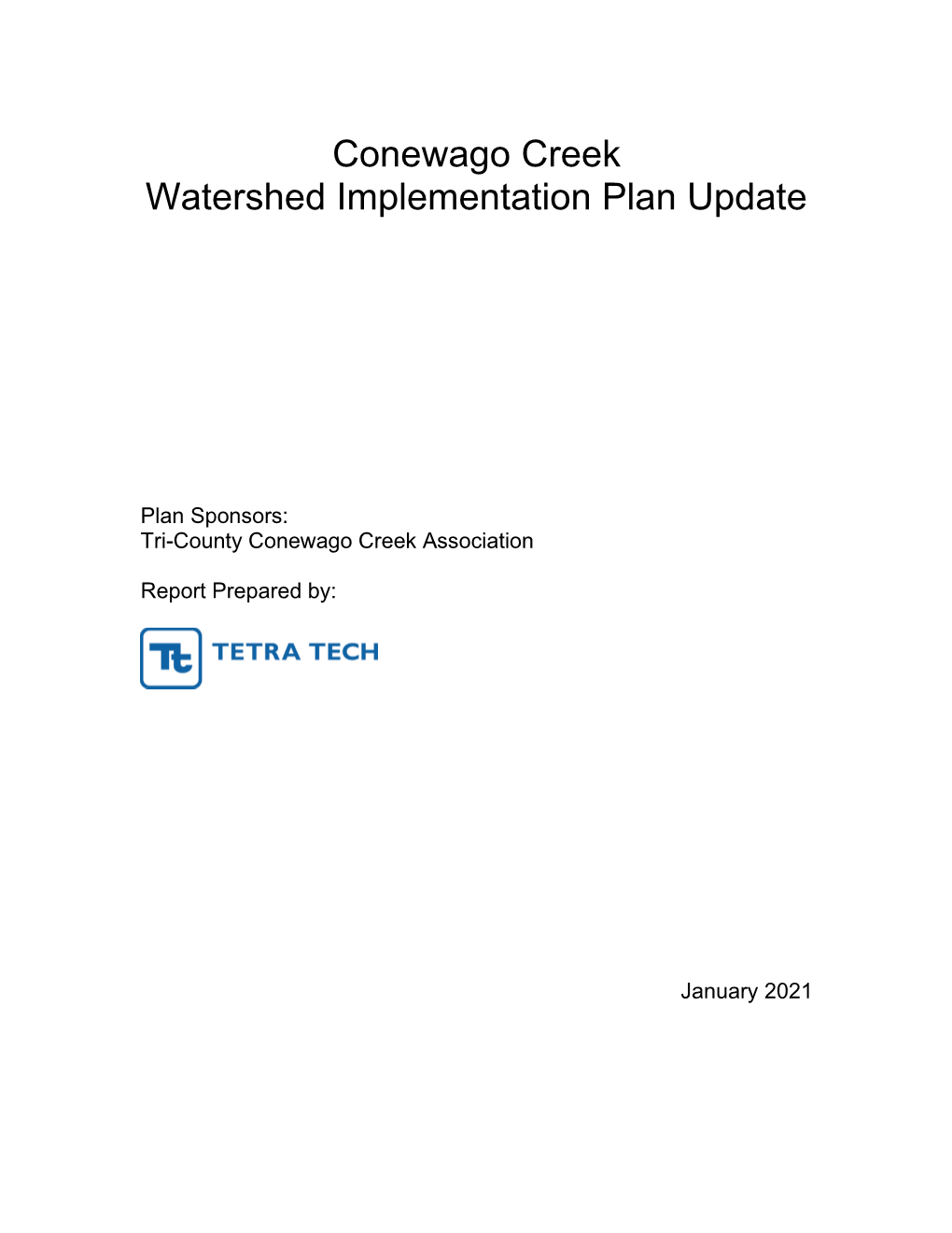 Conewago Creek Watershed Implementation Plan Update