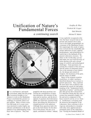 Unification of Nature's Fundamental Forces