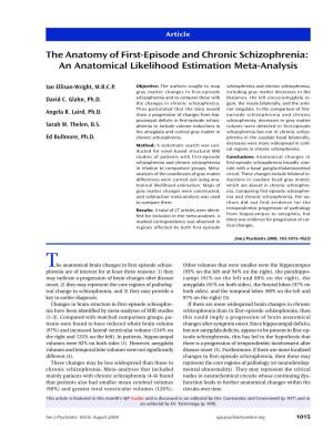 The Anatomy of First-Episode and Chronic Schizophrenia: an Anatomical Likelihood Estimation Meta-Analysis