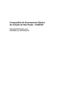 Companhia De Saneamento Básico Do Estado De São Paulo - SABESP