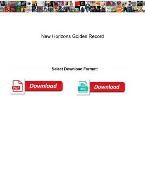 New Horizons Golden Record