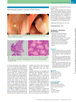 Heterotopic Gastric Mucosa of the Ileum