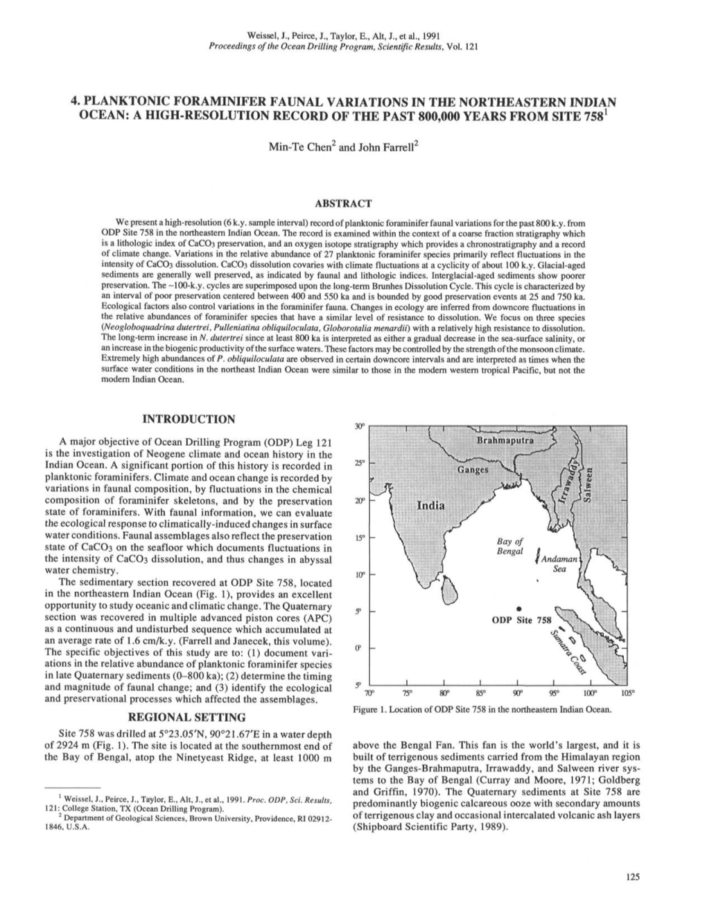 Ocean Drilling Program Scientific Results Volume