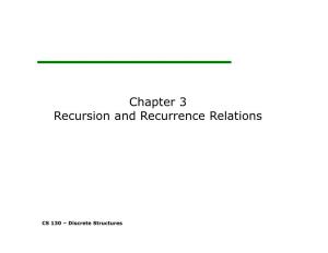 Chapter 3 Recursion and Recurrence Relations