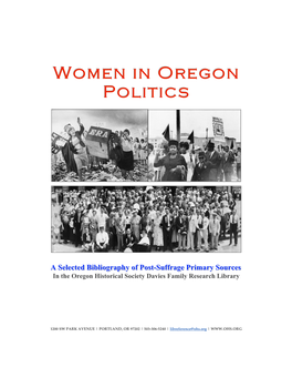 OHS Gandy Women in Oregon Politics Bibliography