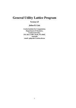 General Utility Lattice Program Version 4.5 Julian D