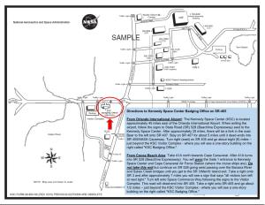 Directions to Kennedy Space Center Badging Office on SR-405